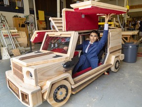 Wood you like a ride? London student’s replica car nears completion