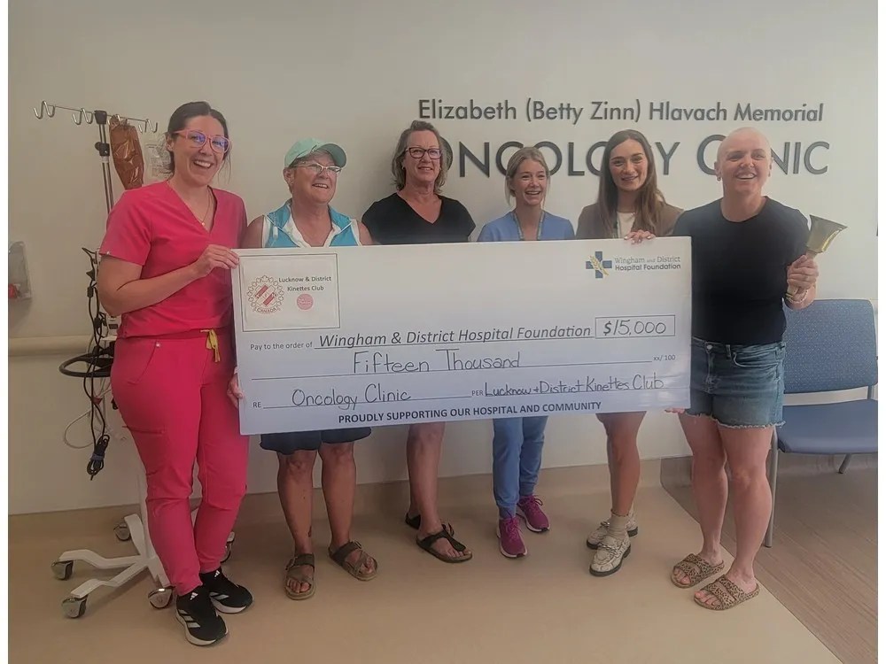 Lucknow Kinettes donate $15,000 to oncology clinic in Wingham Lucknow Kinettes donate $15,000 to oncology clinic in Wingham