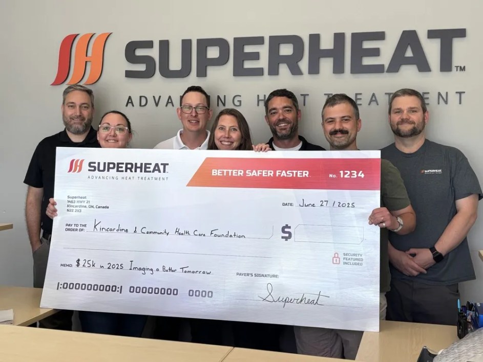 Superheat matching employee donations for Kincardine hospital upgrades