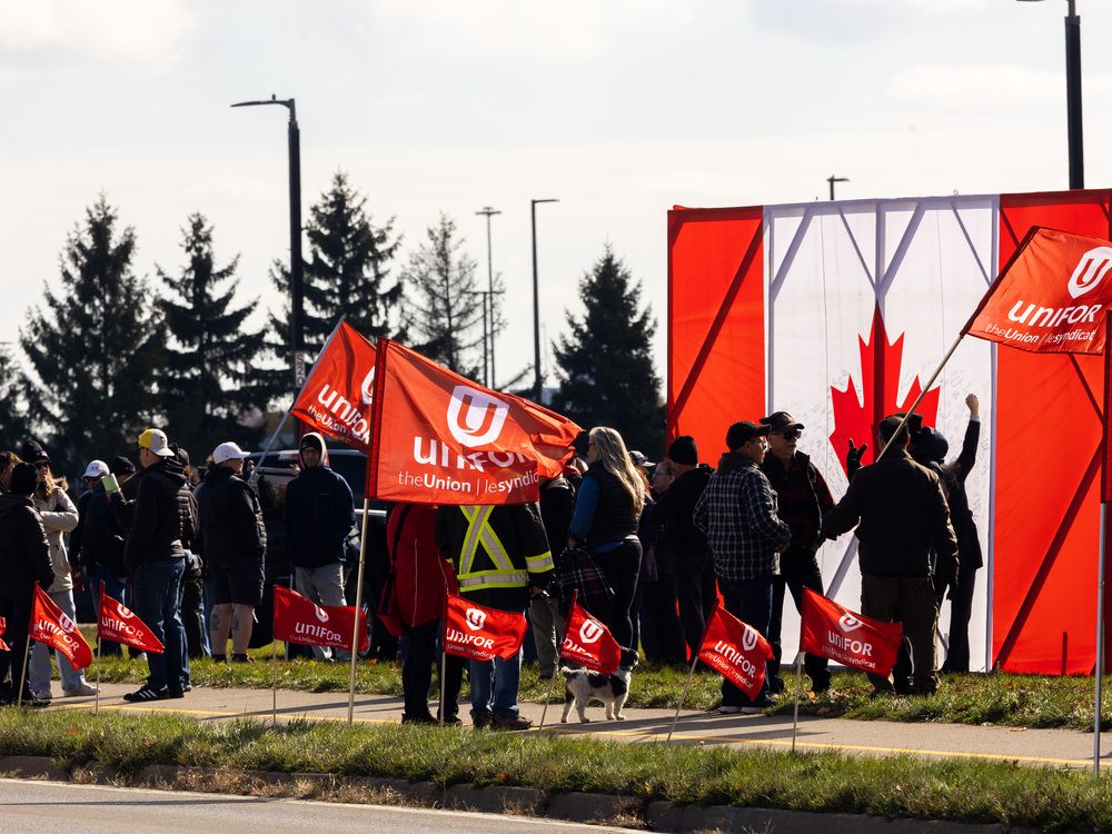 ‘We’re not going anywhere’: Hundreds protest job losses at Cami plant