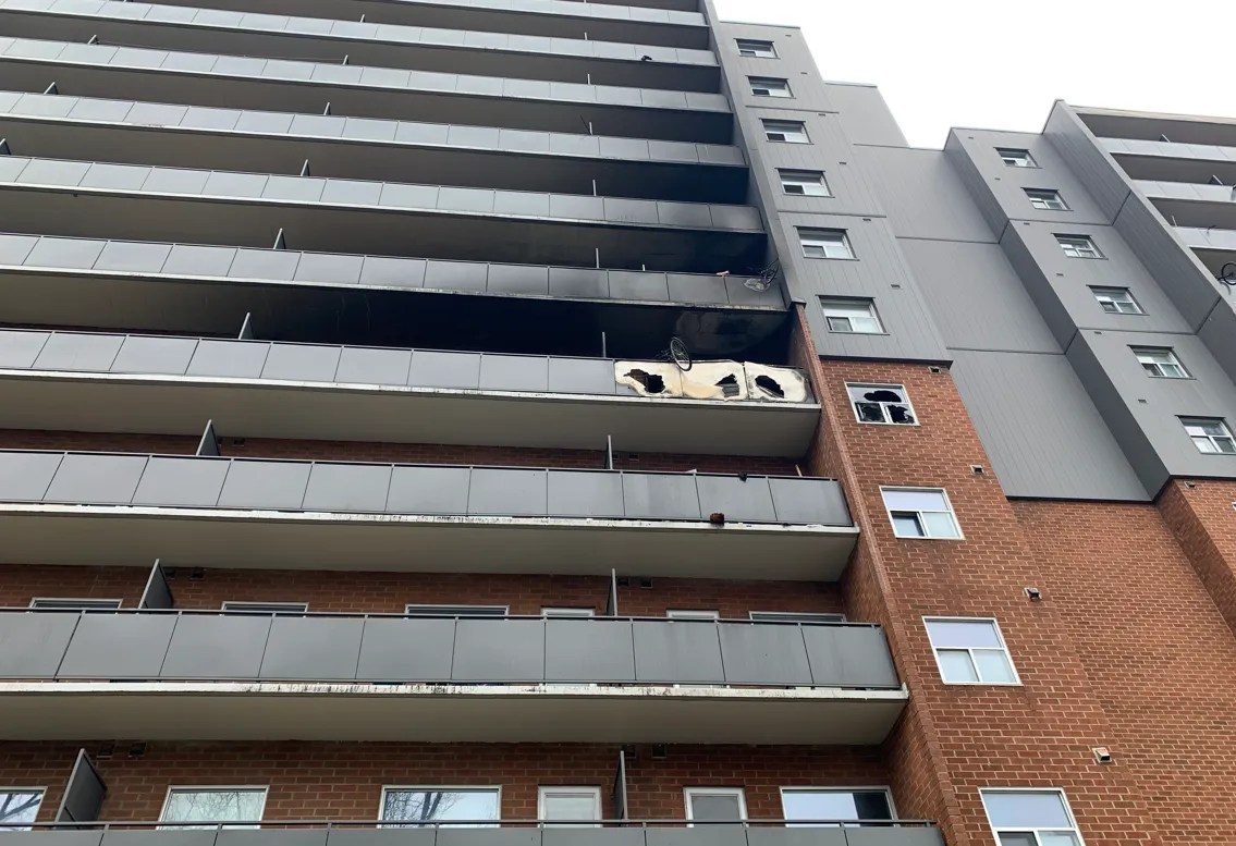 Nine sent to hospital after fire at public housing highrise near downtown