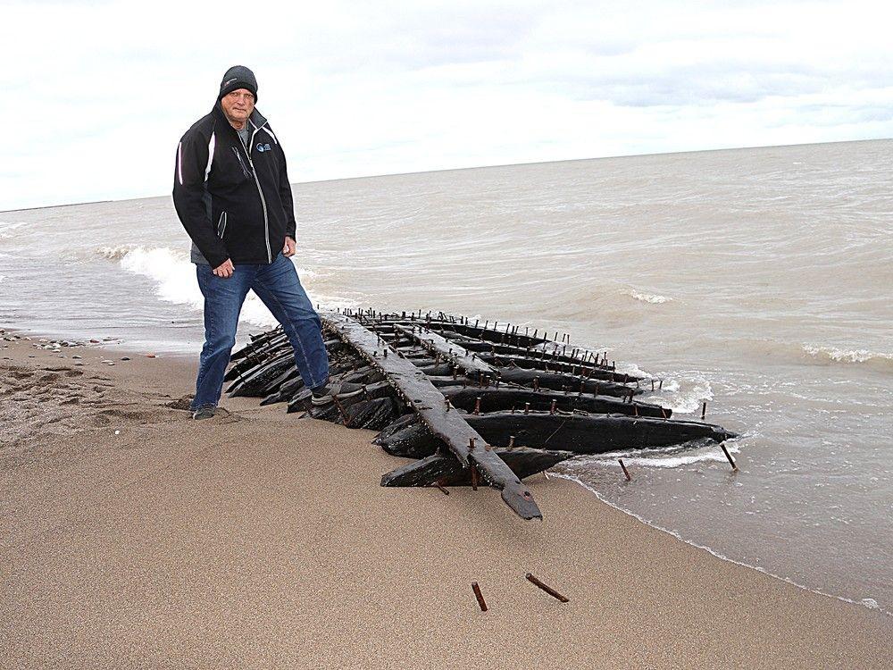 Huge piece of 19th century vessel washes ashore in Southwestern Ontario