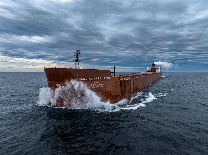 Winter lay-up for a Great Lakes freighter