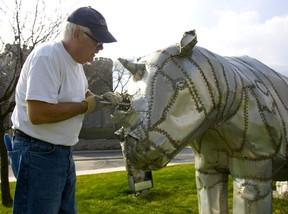 The iconic metal sculpture that adorned the front lawn of the cultural institution downtown for 36 years, is now in storage, and being assessed for restoration having endured vandalism and the element The iconic metal sculpture that adorned the front lawn of the cultural institution downtown for 36 years, is now in storage, and being assessed for restoration having endured vandalism and the element
